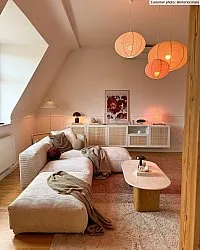 Hoogpolig vloerkleed - Mareto Natural Cotton Shaggy (bruin)