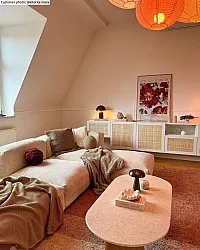 Hoogpolig vloerkleed - Mareto Natural Cotton Shaggy (bruin)