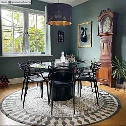 Ronde vloerkleden - Marrakech (rond) (zwart/grijs/wit)