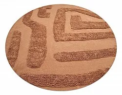 Ronde vloerkleden - Alexa Natural Cotton Shaggy (terracotta)