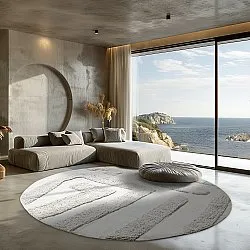 Ronde vloerkleden - Alexa Natural Cotton Shaggy (offwhite)