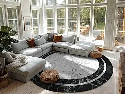 Rond vloerkleed - Amaliada (zwart/wit)