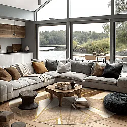 Rond vloerkleed - Amasra (beige)