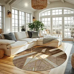 Rond vloerkleed - Amasra (beige)