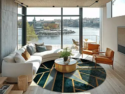 Rond vloerkleed - Amasra (groen)