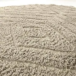 Ronde vloerkleden - Amberley Natural Cotton Shaggy (beige)