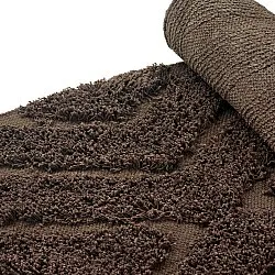 Hoogpolig vloerkleed - Amberley Natural Cotton Shaggy (bruin)