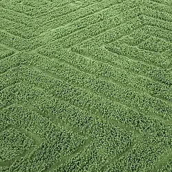 Hoogpolig vloerkleed - Amberley Natural Cotton Shaggy (groente)