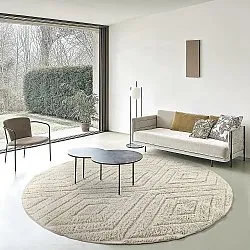 Ronde vloerkleden - Amberley Natural Cotton Shaggy (gebroken wit)