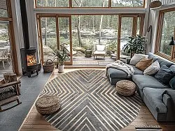 Rond vloerkleed - Amorgos (cloud)