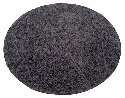 Ronde vloerkleden - Andrea Natural Cotton Shaggy (zwart)