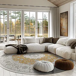 Rond vloerkleed - Arabella (ochre)