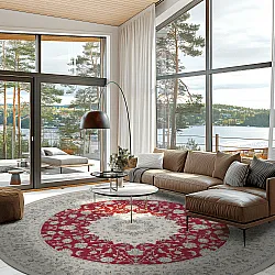 Rond vloerkleed - Arabella (rood)