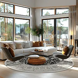 Rond vloerkleed - Arabella (zwart)