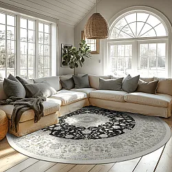 Rond vloerkleed - Arabella (zwart)