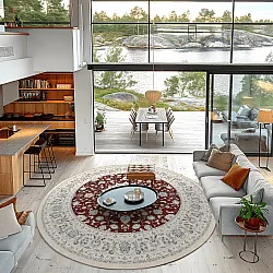 Rond vloerkleed - Arabella (bordeaux)