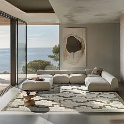 Hoogpolig vloerkleed - Arlon Natural Cotton Shaggy (beige)