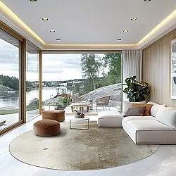 Rond vloerkleed - Aurelia (beige)