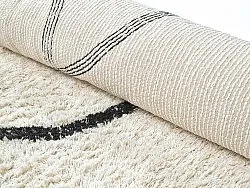 Hoogpolig vloerkleed - Bavello Natural Cotton Shaggy (offwhite/zwart)