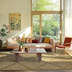 Hoogpolig vloerkleed - Bellevue Natural Cotton Shaggy (beige/bruin)