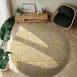 Ronde vloerkleden - Bellevue Natural Cotton Shaggy (beige/bruin)