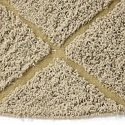 Ronde vloerkleden - Bellevue Natural Cotton Shaggy (beige/bruin)