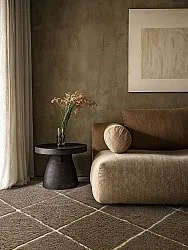 Hoogpolig vloerkleed - Bellevue Natural Cotton Shaggy (bruin/geel)