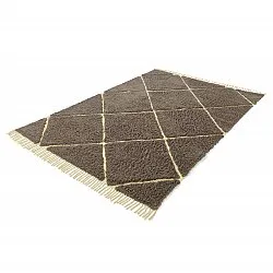 Hoogpolig vloerkleed - Bellevue Natural Cotton Shaggy (bruin/geel)