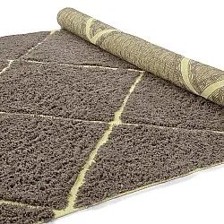 Hoogpolig vloerkleed - Bellevue Natural Cotton Shaggy (bruin/geel)