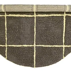 Ronde vloerkleden - Bellevue Natural Cotton Shaggy (bruin/geel)