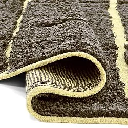 Ronde vloerkleden - Bellevue Natural Cotton Shaggy (bruin/geel)