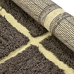 Ronde vloerkleden - Bellevue Natural Cotton Shaggy (bruin/geel)