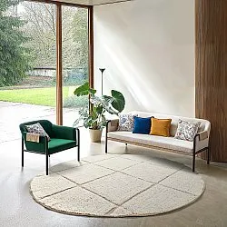 Ronde vloerkleden - Bellevue Natural Cotton Shaggy (gebroken wit/beige)