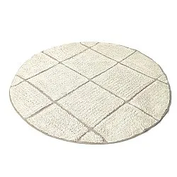 Ronde vloerkleden - Bellevue Natural Cotton Shaggy (gebroken wit/beige)