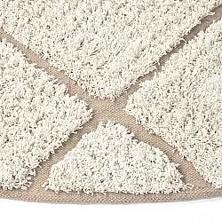 Ronde vloerkleden - Bellevue Natural Cotton Shaggy (gebroken wit/beige)