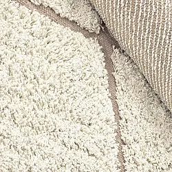 Ronde vloerkleden - Bellevue Natural Cotton Shaggy (gebroken wit/beige)