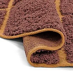 Ronde vloerkleden - Bellevue Natural Cotton Shaggy (rood/oranje)