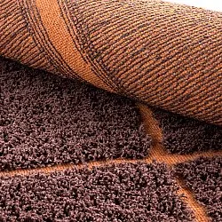 Hoogpolig vloerkleed - Bellevue Natural Cotton Shaggy (rood/oranje)