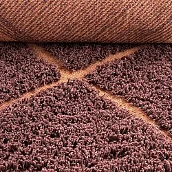 Hoogpolig vloerkleed - Bellevue Natural Cotton Shaggy (rood/oranje)