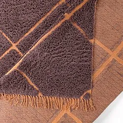 Hoogpolig vloerkleed - Bellevue Natural Cotton Shaggy (rood/oranje)