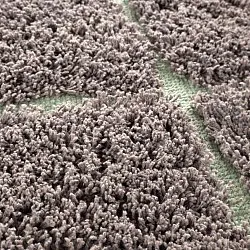 Hoogpolig vloerkleed - Bellevue Natural Cotton Shaggy (taupe/groen)