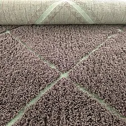 Hoogpolig vloerkleed - Bellevue Natural Cotton Shaggy (taupe/groen)