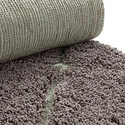 Hoogpolig vloerkleed - Bellevue Natural Cotton Shaggy (taupe/groen)
