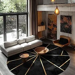 Rond vloerkleed - Bellizzi (zwart)