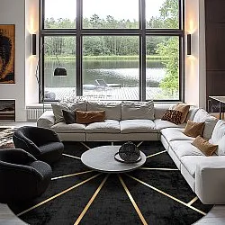 Rond vloerkleed - Bellizzi (zwart)