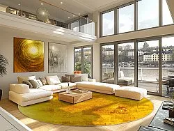 Rond vloerkleed - Benali (goud)