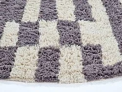 Ronde vloerkleden - Bergamo Natural Cotton Shaggy (grijs/wit)