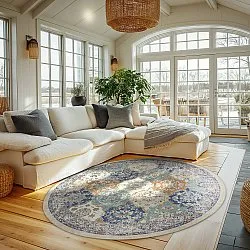 Rond vloerkleed - Bohemia (blauw/multi)