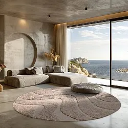 Ronde vloerkleden - Bonnie Natural Cotton Shaggy (beige)