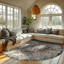 Rond vloerkleed - Bouhjar (grijs/multi)